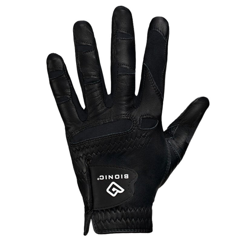 Bionic Men's StableGrip with NaturalFit 2.0 Golf Glove with Dual Expansion Thumb for Best Fit - Premium Cabretta Leather… (Black, Cadet Large, Left)