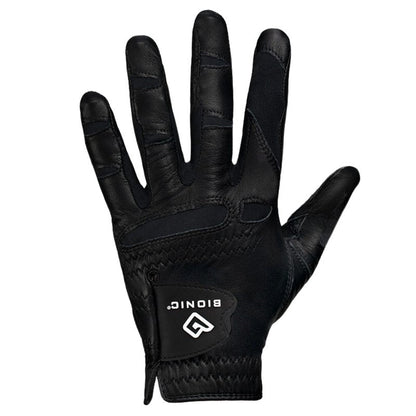 Bionic Men's StableGrip with NaturalFit 2.0 Golf Glove with Dual Expansion Thumb for Best Fit - Premium Cabretta Leather… (Black, Medium/Large, Right)