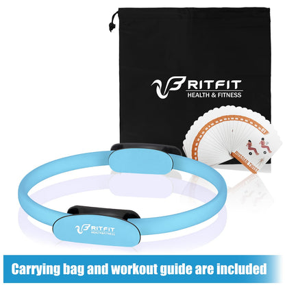 RitFit Pilates Ring Circle - 14 Inch Magic Fitness Circle for Toning Inner & Outer Thighs, Bonus Workout Guide Included
