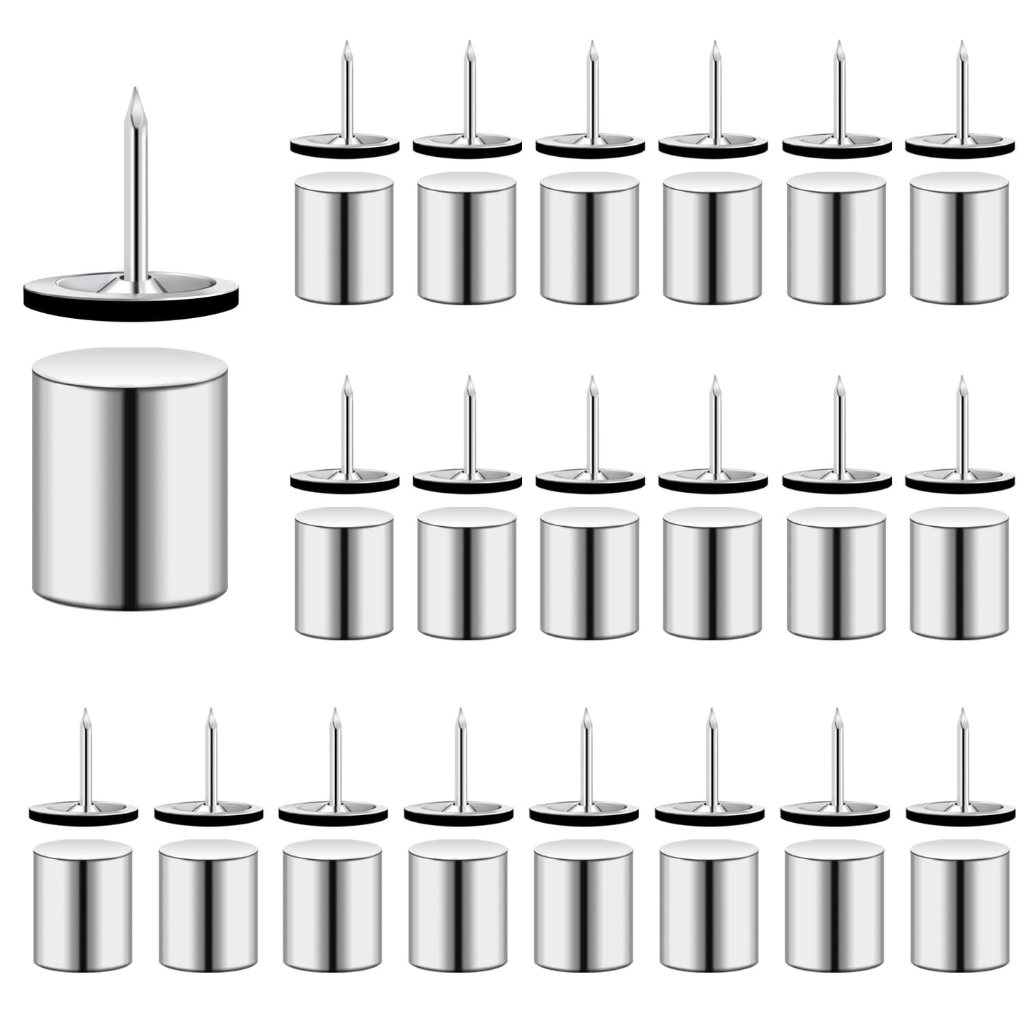 50 Sets Magnetic Pushpins, Magnet Thumbtack, Poster and Photo Hangers for Walls Bulletin Boards
