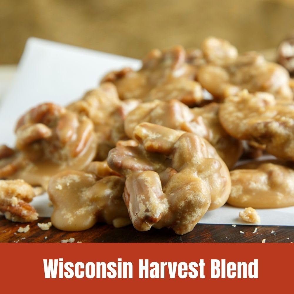 Door County Coffee Wisconsin Harvest Blend Flavored Coffee Ground - 8 oz Bag - Fall Seasonal - Medium Roast - 100% Specialty Arabica - Roasted Chestnuts & Toasted Pralines