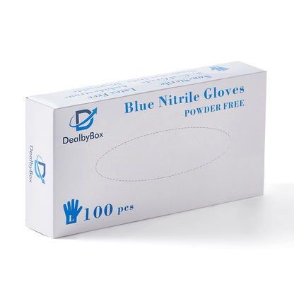 DealbyBox 500 Pack Disposable Gloves, Powder-Free, Latex-Free, Nitrile Gloves for Cooking, Food Prep, Household Cleaning (Blue, Large)
