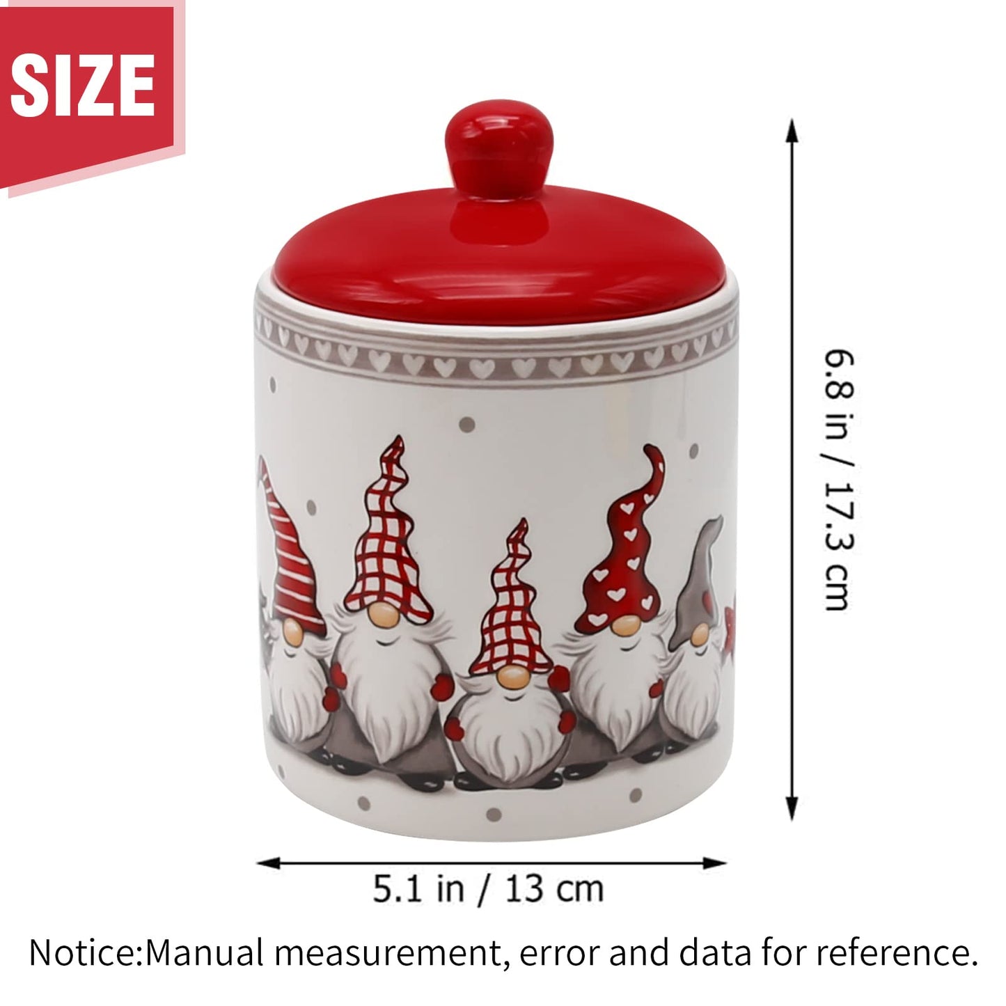 Hoypeyfiy Christmas Cookie Jars Ceramic Christmas Candy Jar with Lid, Food Canister Candy Storage For Holiday Christmas Decoration Kitchen Countertop Christmas Party Favor
