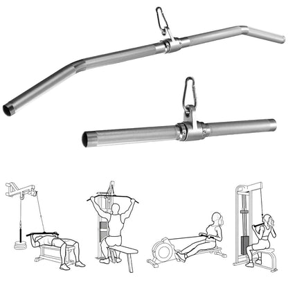 Cable Machine Attachment,lat pull down bar， Tricep Straight Bar, V Bar, LAT Pulldown Attachments，gym attachments for cable machine， Accessories Load 1000lbs (38.1in length bent rod)