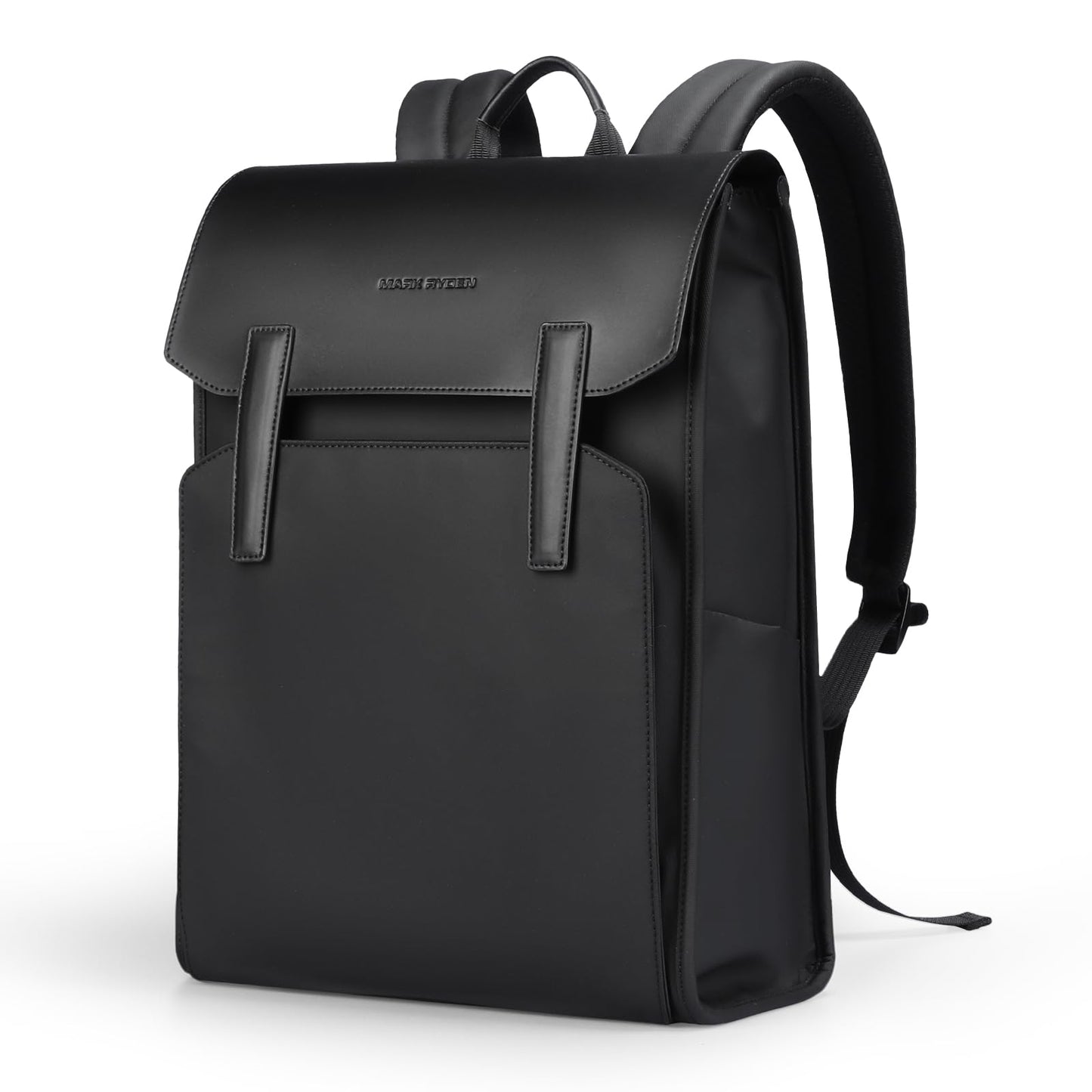 Muzee Leather Backpack for Men and Women, Minimalist Commuter Backpack Fits for 15.6 Inch Laptop, Slim Laptop Backpack with Magnetic Clasp