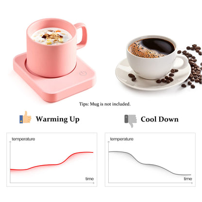 VOBAGA Mug Warmer Set, Coffee Warmer for Desk with 11oz Ceramic Mug, Auto Shut Off & 3-Temp Settings, Smart Coffee Cup Warmer, Home Office Essentials Coffee Set