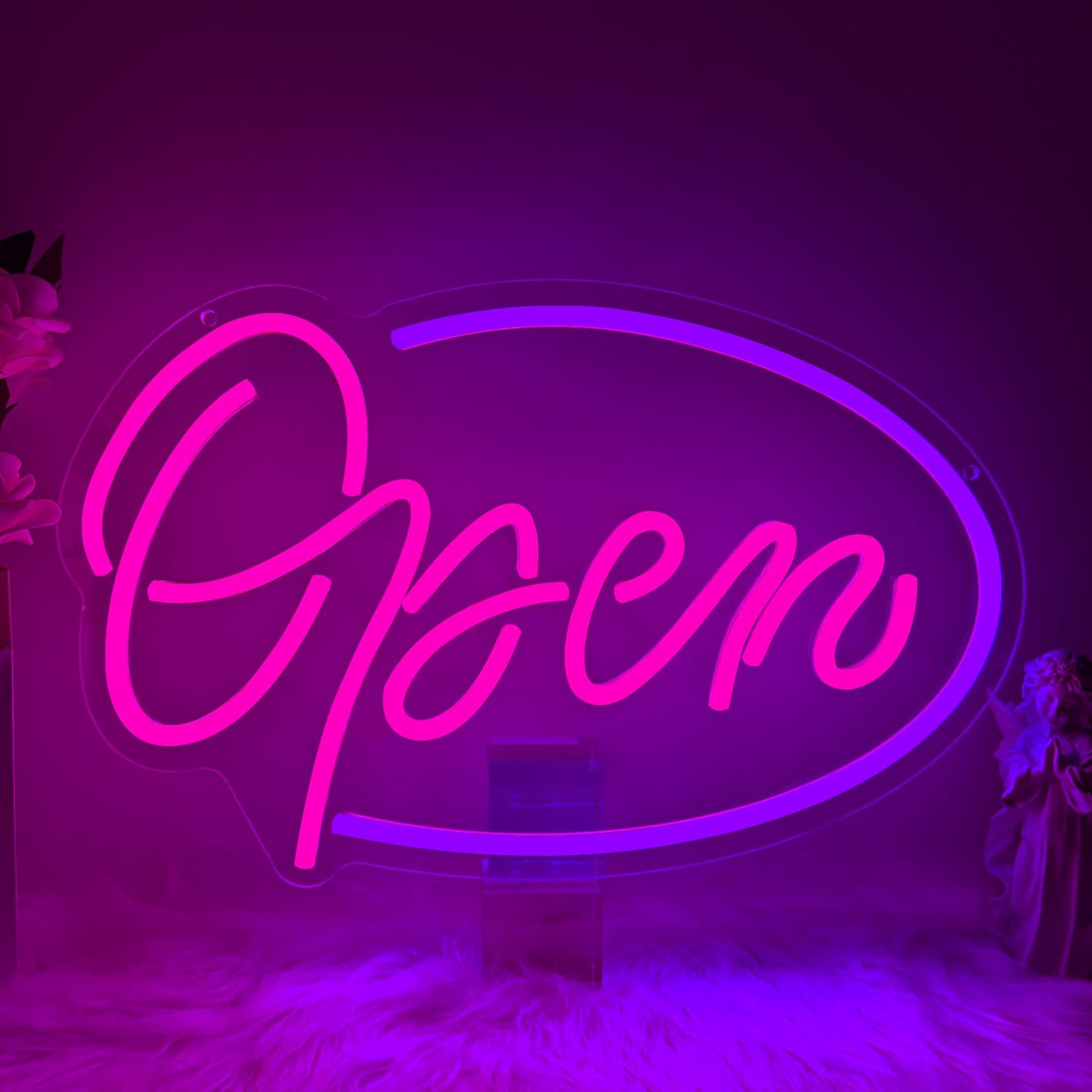 LED Open Neon Light Sign for Business, Open Signs for Store Shop Bar Café Restaurant Salon Window Wall Decor Business Light Up Signs Dimmable USB Powered(15.8"*10.6")