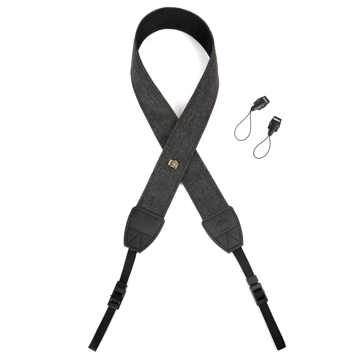 WANBY Camera Strap Black Canvas Neck Shoulder Strap with Quick Release Buckles for DSLR SLR