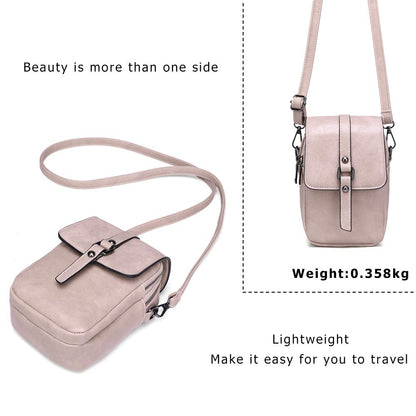 Myfriday Women Vintage Crossbody Bag, Small Messenger Shoulder Bag Cash Handbag Wallet Purse with Earphone Hole
