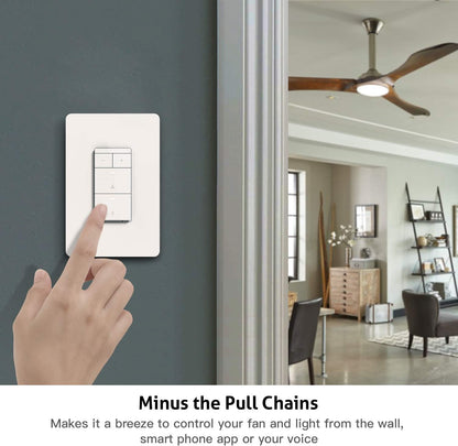 TREATLIFE Smart Ceiling Fan Control and Dimmer Light Switch 2PACK, Neutral Wire Needed, 2.4Ghz Single Pole Wi-Fi Fan Light Switch Combo, Works with Alexa, Google Home and SmartThings, Remote Control