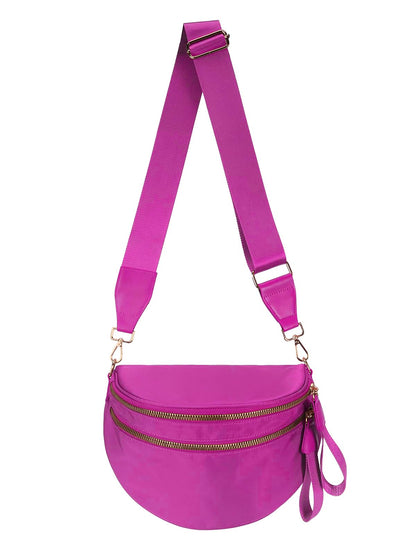 Pure Colour Crossbody Bag Bum Bag for Women,Spacious Purse Fanny Packs Belt Bag,Oversized Bum Bag (Colour Bum Bag-Beige)