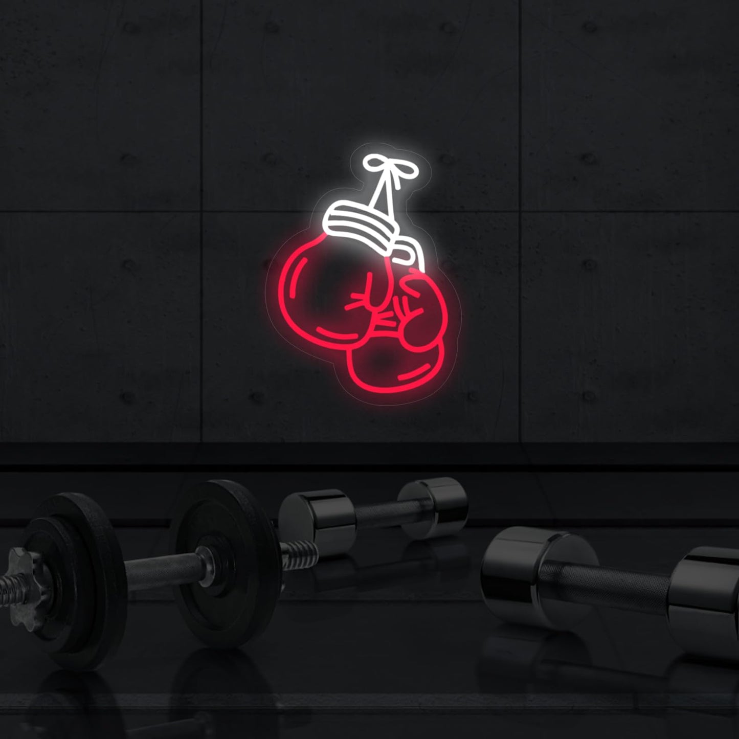 Boxing Gloves Neon Signs for Wall Decor, Home Gym Decor, Bedroom, Garage Gym,Man Cave, Workout Room, Fitness Center, Sports Club, Men's Wall Decor, 15.7"x11.8"