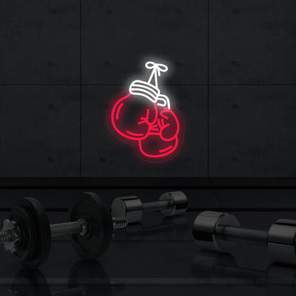 Boxing Gloves Neon Signs for Wall Decor, Home Gym Decor, Bedroom, Garage Gym,Man Cave, Workout Room, Fitness Center, Sports Club, Men's Wall Decor, 15.7"x11.8"