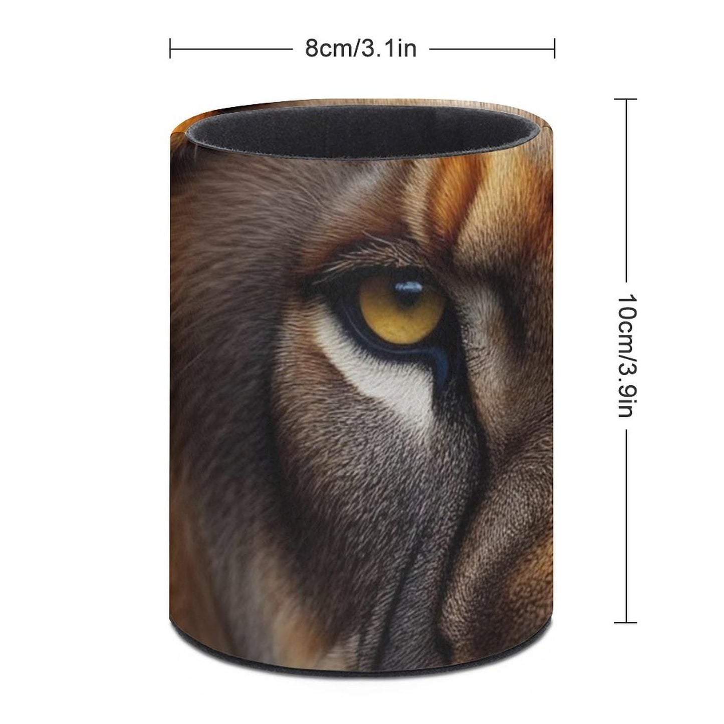 UTRSIFB Pen Holder Leather Pencil, Holder Cup Makeup Brush Storage Organizer, Waterproof Multifunctional Office Supplies Lion