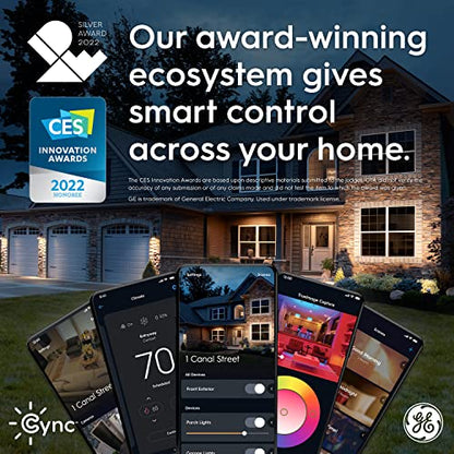 GE CYNC Smart LED Light Bulbs, Tunable White, Bluetooth and Wi-Fi, Works with Alexa and Google, A19 (2 Pack)