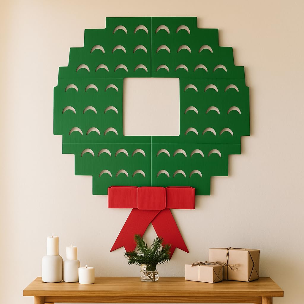 Jumbl Christmas Decoration Wonder Wreath Jumbo (44" X 36") Card & Photo Display Holder. for Home, Work, Schools, Party. Great Way to Go Down Memory Lane.