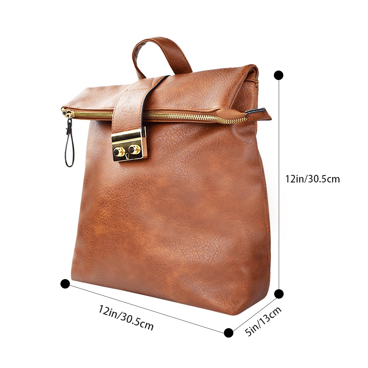 LA DEARCHUU Leather Backpack for Women Fashion Backpack Purse Lightweight Handbags Travel Shoulder Handbag Brown