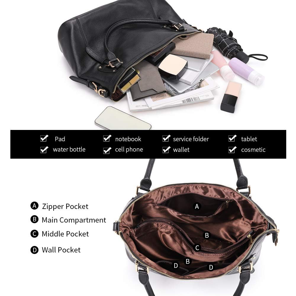 Kattee Leather Handbags Tote Shoulder Bag for Woman Satchel Designer Purse Top Handles Crossbody Bag Large Capacity