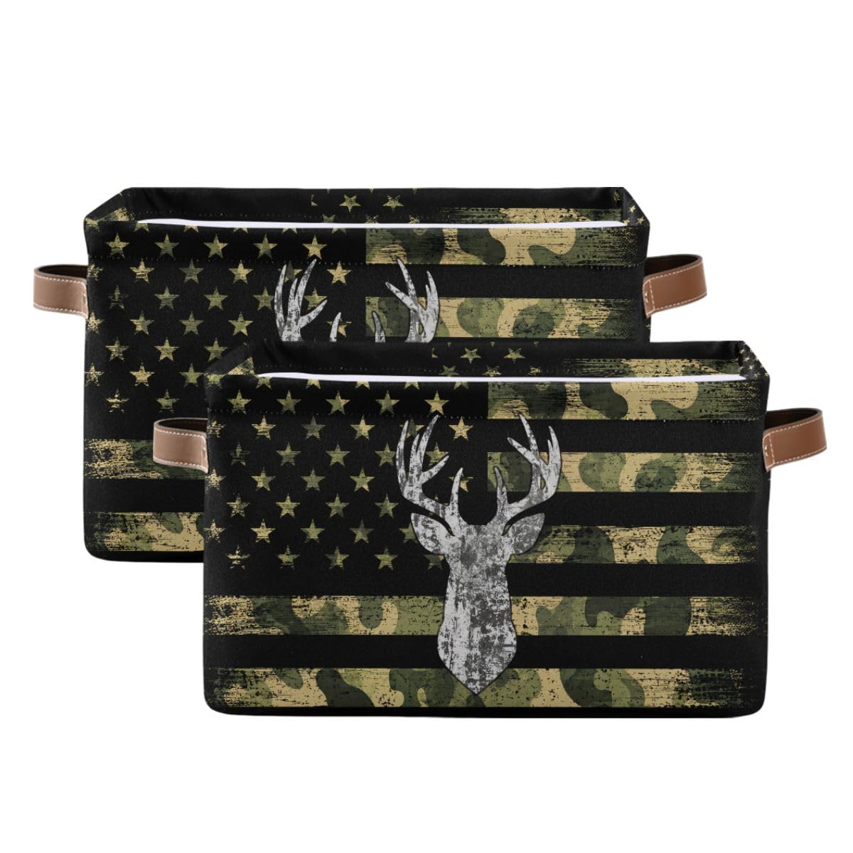 Camo Hunting Rectangular Storage Basket Organizer Bin Shelf Baskets For Clothes Gifts For Home Office Dorm