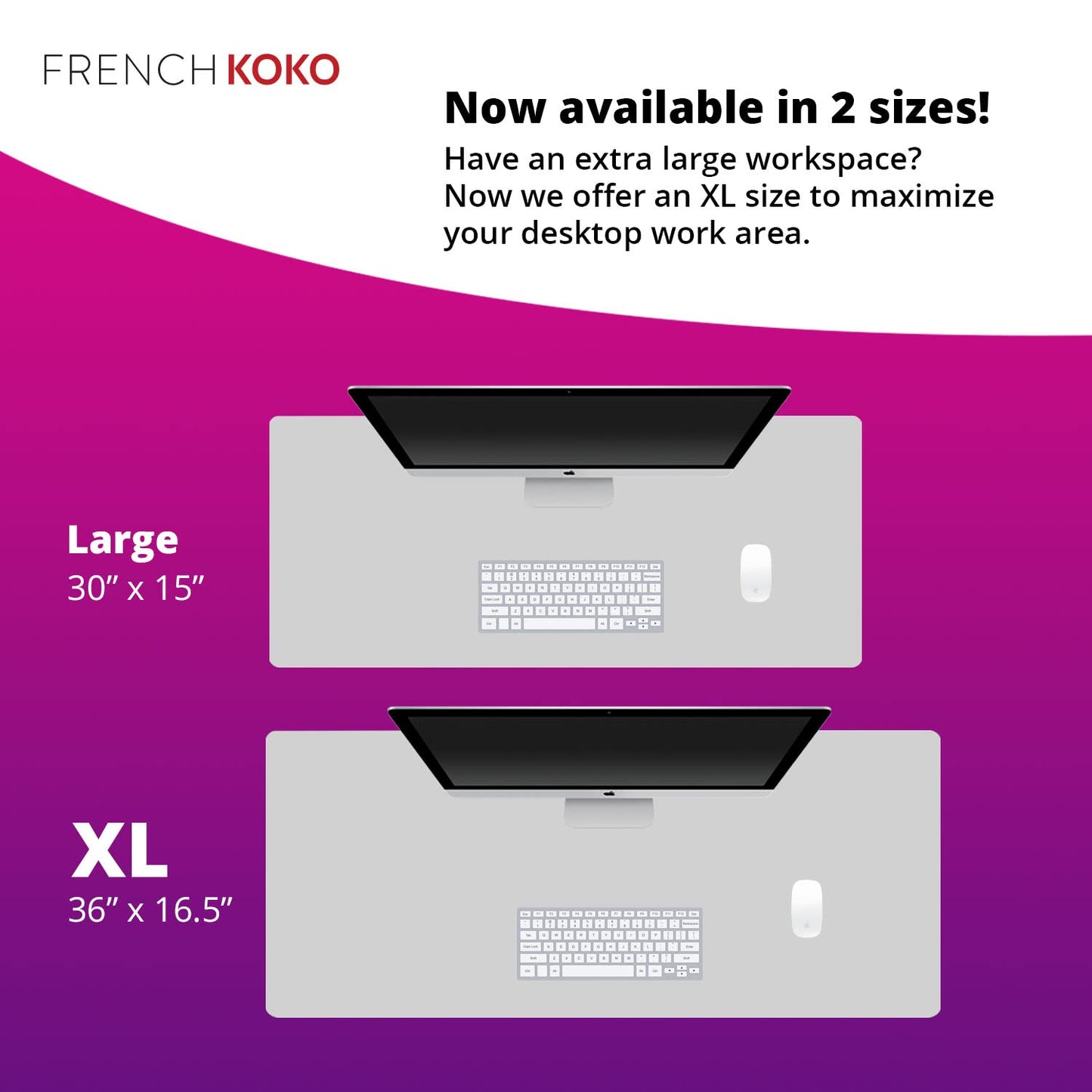 French KOKO Large Mouse Pad Desk Mat Desk Pad Keyboard School Essentials Office Decor Big Extended Laptop Protector Computer Accessories Pretty Mousepad Women Girls Pink Flowers XL Gift