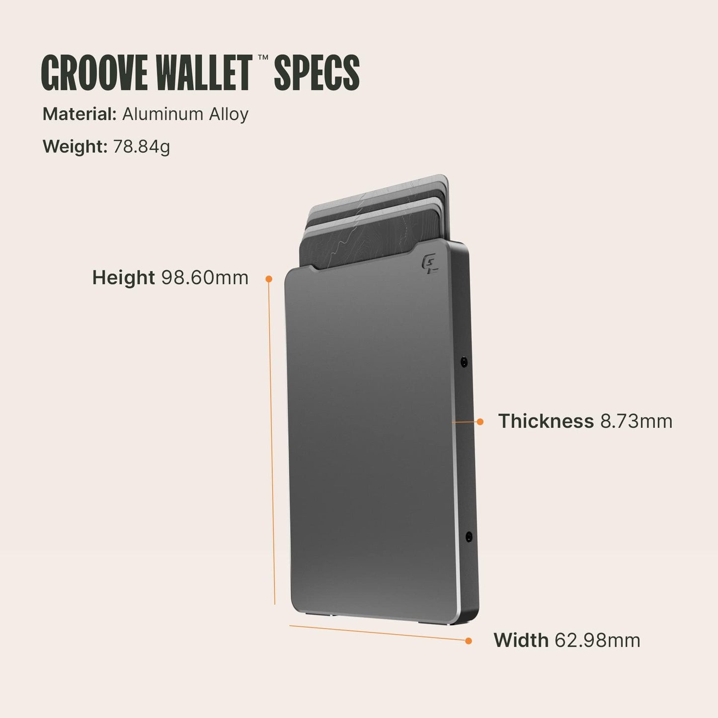 Groove Life Magnetic Thumb Swipe Wallet Gun Metal with Money Clip - Minimalist Wallet for Men, Low Profile Aluminum Credit Card Holder with RFID Blocking, Lifetime Coverage