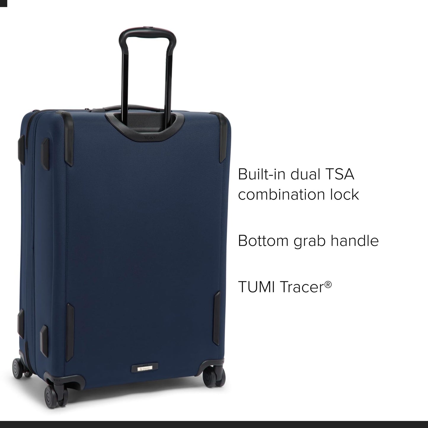 TUMI - Alpha Large Dual Access Expandable 4-Wheeled Checked Luggage - Zipper Expansion - Durable Large Capacity Suitcase with TSA Lock - Navy