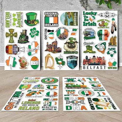Ireland Travel Stickers 50 Pieces Vinyl Waterproof Decal for Laptop Water Bottle Phone Car Window Bike Motorcycle Stakeboard Scrapbook Irish Sticker Gifts