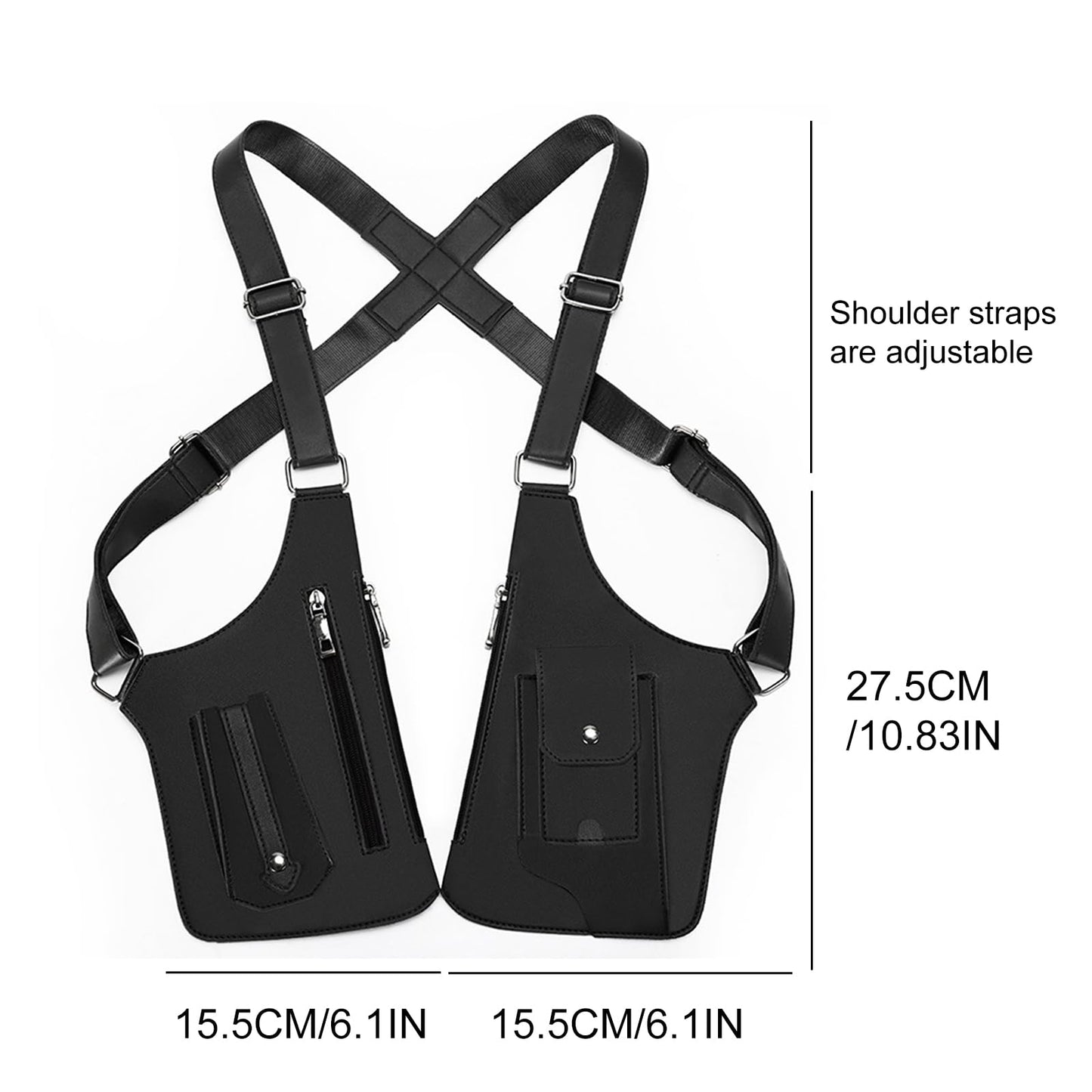 Underarm Shoulder Bag for Men Wome Leather Shoulder Bag,Adjustable Anti Pickpockets Travel Wallets Armor Hidden Underarm Strap Wallet