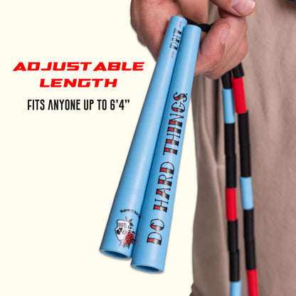 Elite Jumps - Do Hard Things Edge Beaded Jump Rope - For All Ages - Durable & Lightweight - 10ft Long Adjustable Rope - Tangle-Free - Shatterproof 1” Beads - Long Edge Handles - Canary