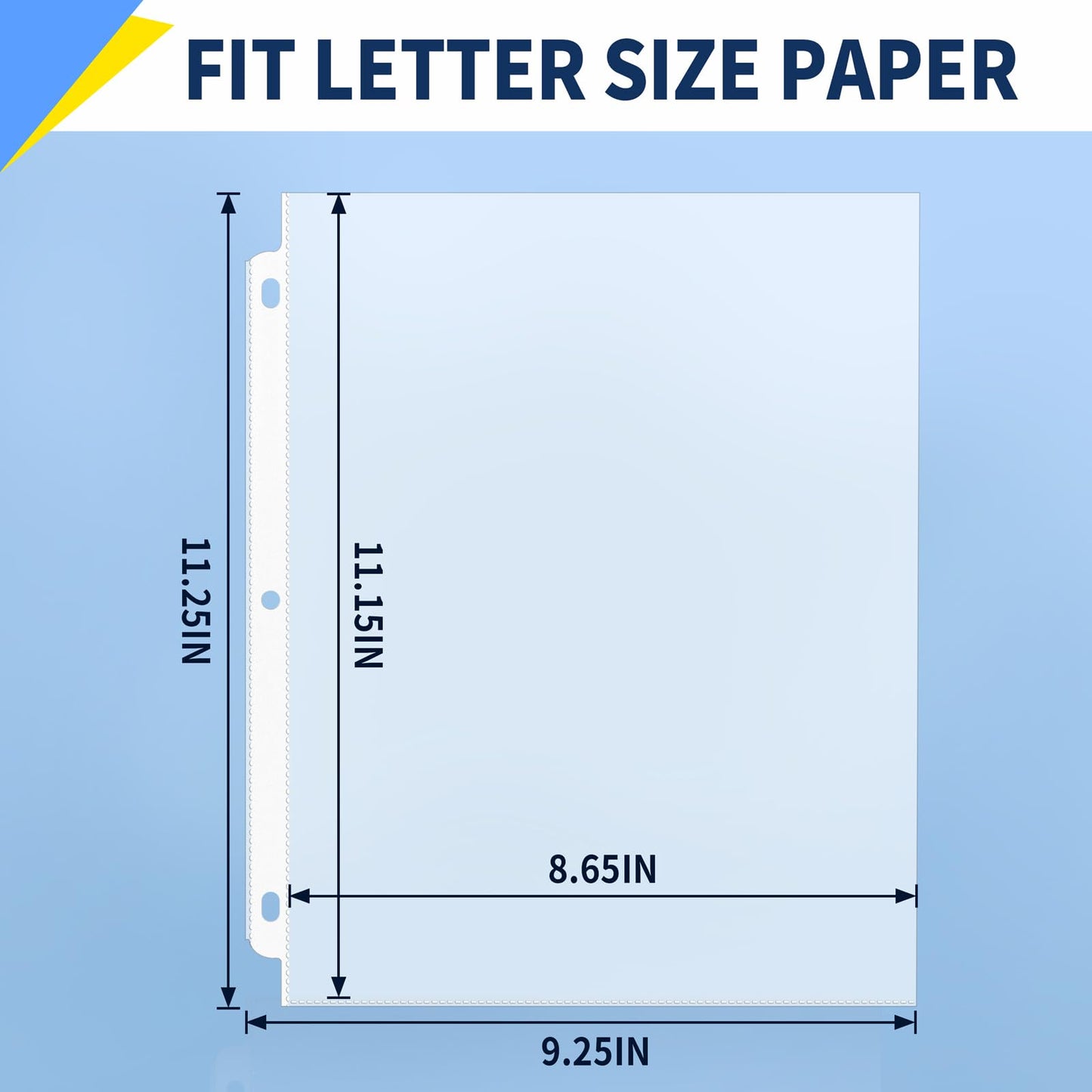 SUNEE Sheet Protectors 500 Packs for 3 Ring Binder, PVC-Free Clear Page Protectors 8.5x11 Inches Plastic Cover for Paper, Documents, Photos, Top Loading Binder Sleeves Letter Size