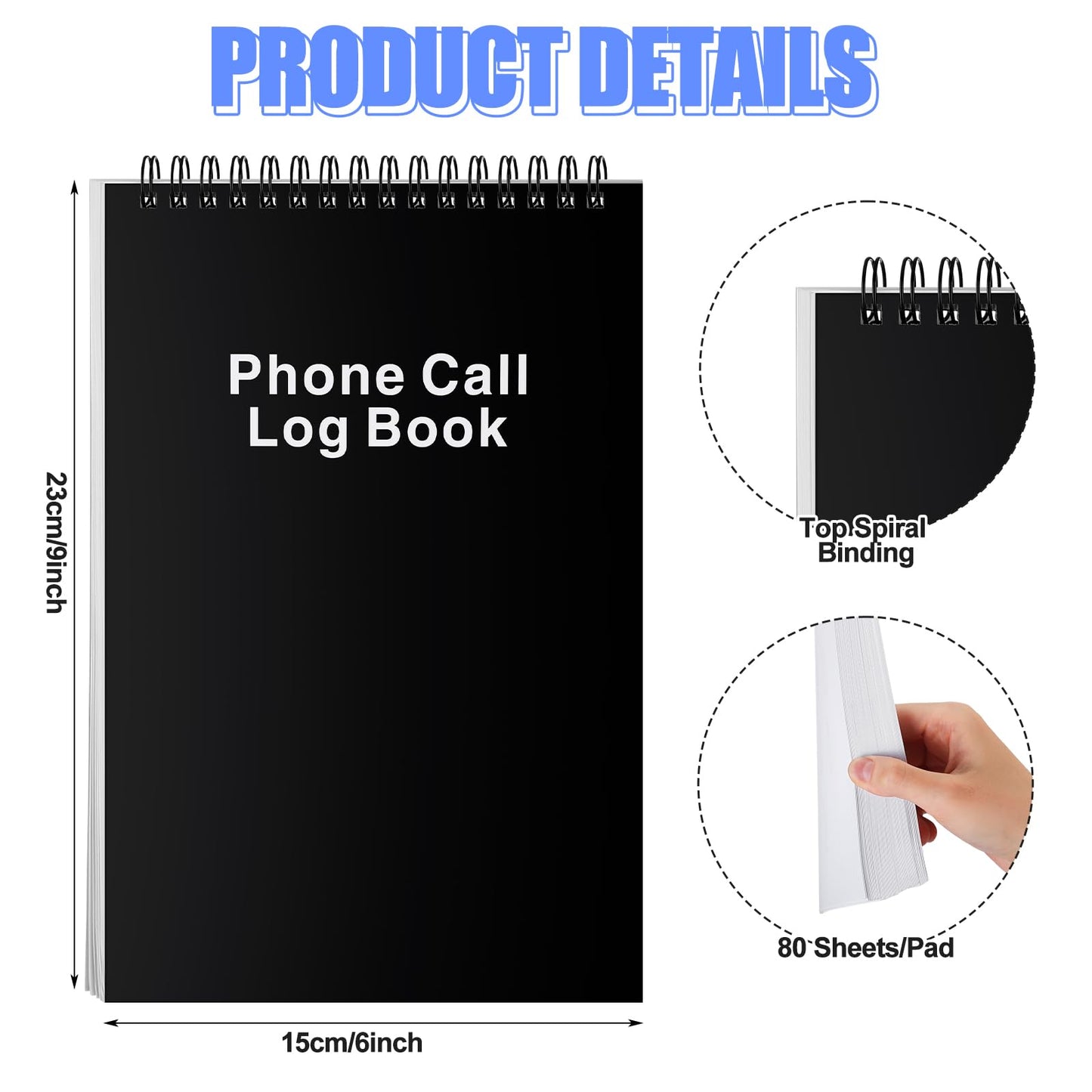 Faccito 3 Pcs Call Log Notepad for Work Phone Log Book for Office with Notes Phone Message Book with Action Items-phone Call to Do List for Work 80 Sheets