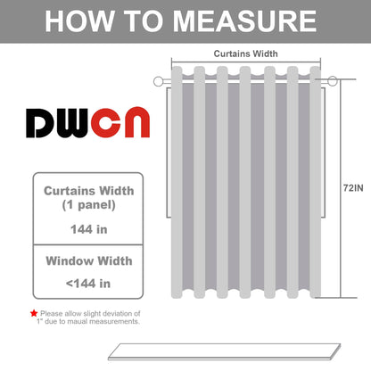DWCN Room Divider Curtain - Extra Wide Blackout Curtain for Sliding Glass Door, Living Room, Bedroom Partition and Shared Office Space, 1 Grommet Curtain Panel, 12ft Wide x 6ft Tall, Light Grey