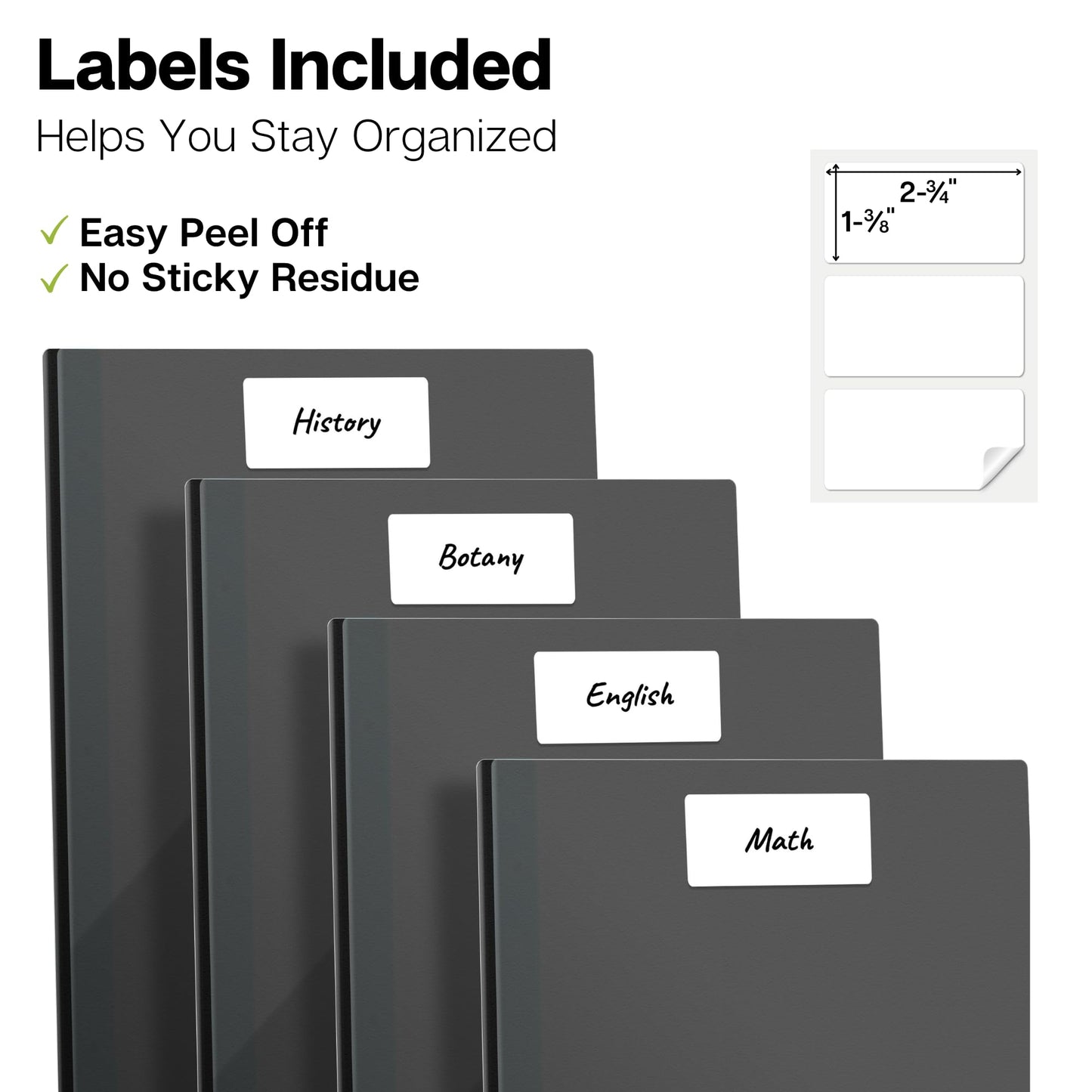 Dunwell Plastic Folders with 3 Prongs, (12 Pack, Black), 2-Pocket Folders with Fasteners, Durable Acid-Free Poly for Long Term Use, Includes Labels