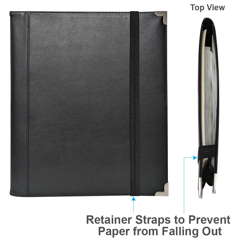 New! MSP Big Band Sheet Music Folder | 11.5" x 13.75" - Sheet Music Folios Storage Folder with Straps Closures for Band, Orchestra, Soloist, Piano - Instrument Player (MSP-240-Black)