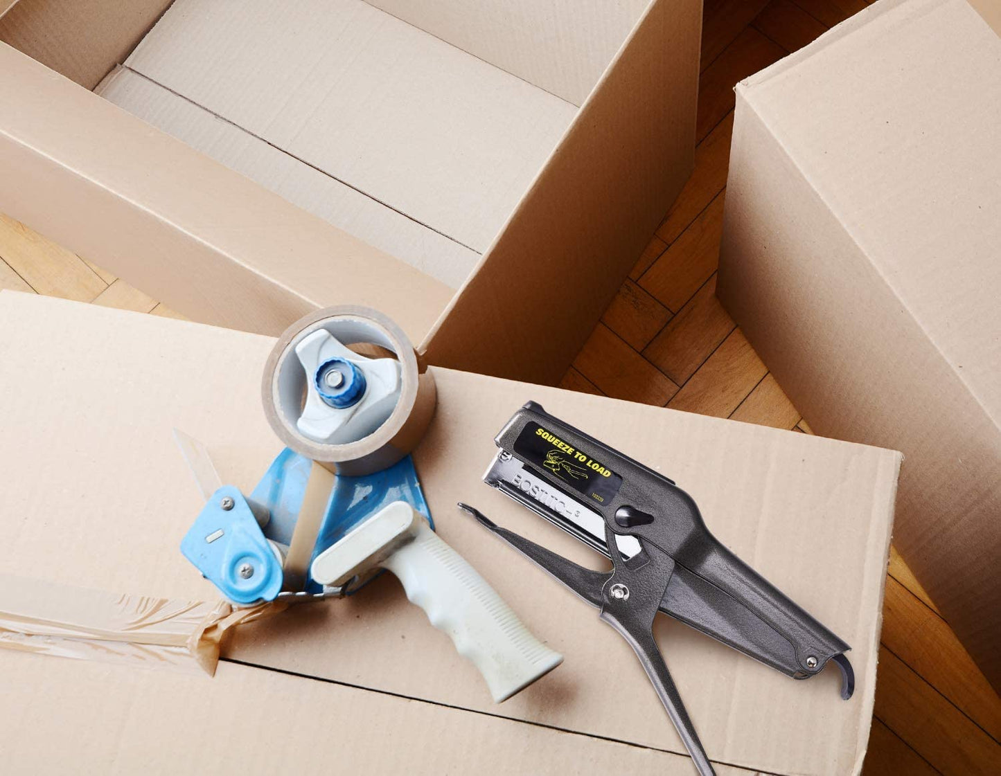 Bostitch Office B8 Plier Heavy Duty Stapler with 1250 1/4" Staples - Full Strip Metal Bostitch Stapler for Cardboard, Paper and Fabric (45 Sheet Capacity)