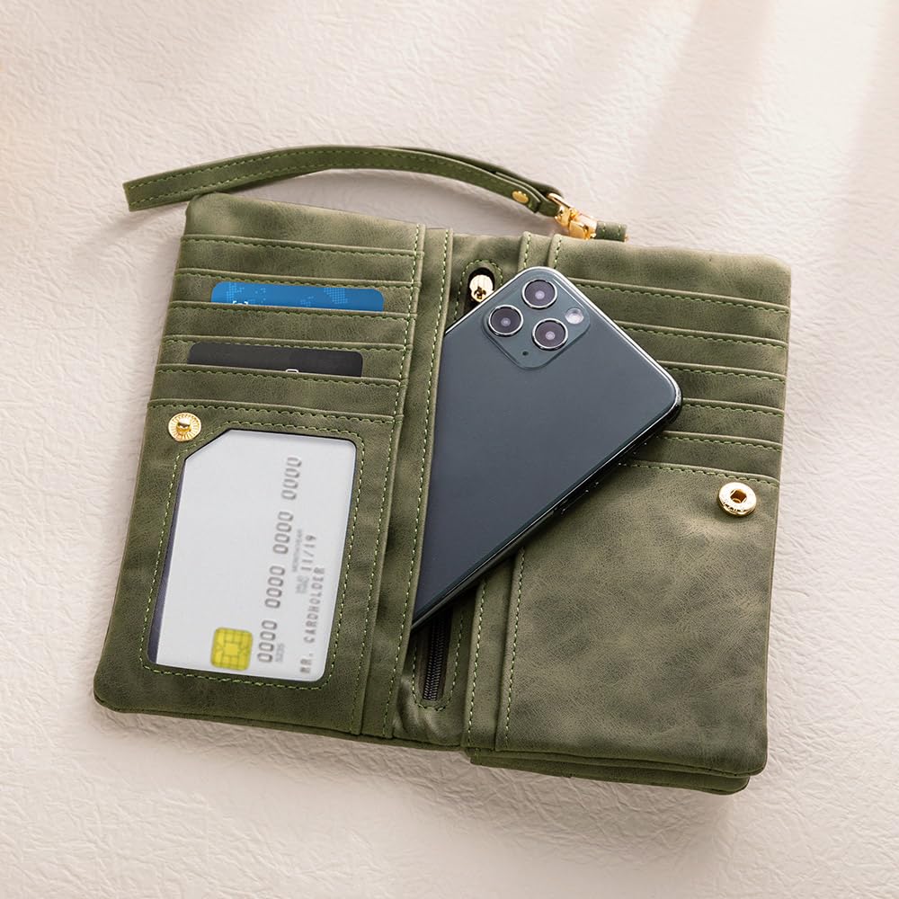 CALLIE Personalized Wristlet Wallet for Women | Custom Name PU Leather Card Holder Wristlet | Birthday Anniversary Valentines Gift for Her (Watercolor Birth Flower)