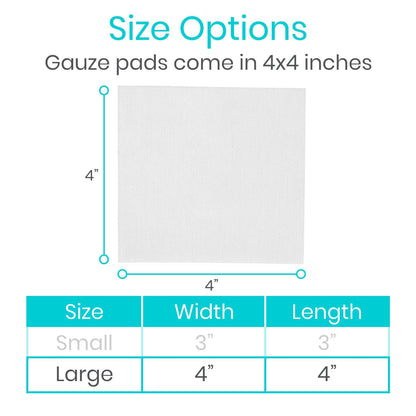 Vive Care 4x4 Sterile Gauze Pads (100pc) - Individually Wrapped 2-Pack Wound Dressing for Cleaning & Cushioning - Non-Adhesive Highly Absorbent Bandages