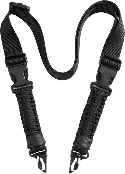 Two Point and Traditional Sling Adjustable Length for Outdoor with Shoulder Pads (Black)