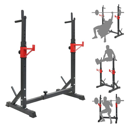 PLKO Multi-Function Squat Press Barbell Rack Stand, Height Adjustable Barbell，Max Load 550lbs,Fitness Exercise Equipment Home Gym