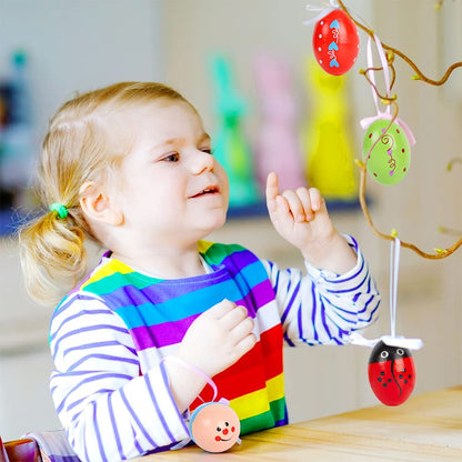 SallyFashion 6 PCS Wooden Shaker Eggs for Toddlers, Egg Maracas Percussion Shakers Musical Instruments for Party Favors Goodie Bag Stuffers Classroom Prizes