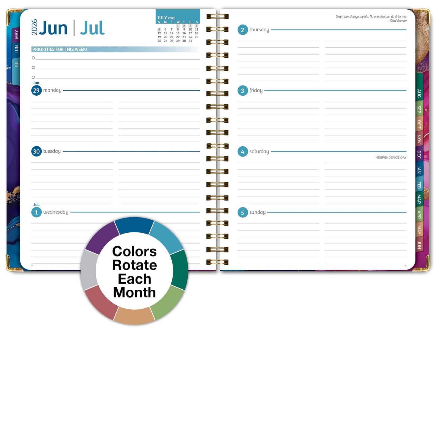 HARDCOVER Academic Year 2026-2027 Planner: 14 Months (May 2026 Through June 2027) 8.5"x 11" Daily Weekly Monthly Planner Yearly Agenda. Bookmark, Pocket Folder and Sticky Note Set (Pink Purple Marble)