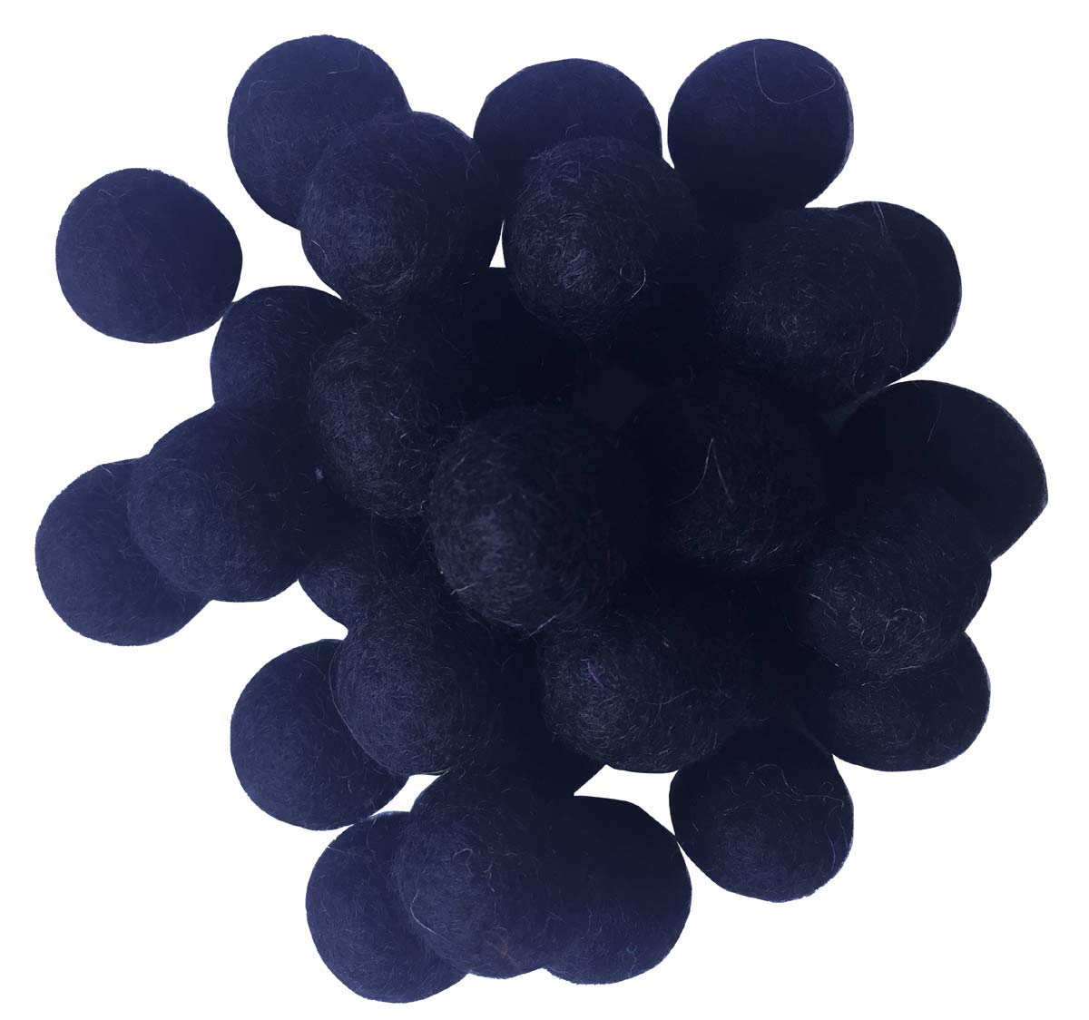 Elaine Room 2cm 20mm Wool Felt Balls Beads 100% Natural Wool Felting Woolen Felted Fabric for Home Decor Dream Catcher DIY Garland Crafts Handcrafts Project DIY (Black 50pcs)