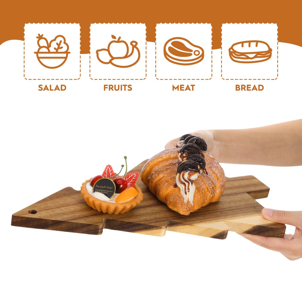 DOITOOL Christmas Tree Charcuterie Board Christmas Cutting Board Wood Fruit Tray Cheese Appetizer Tray Decorative Sushi Serving Plate Candy Dish Holiday Xmas Tree Platters