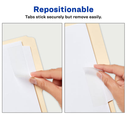 Avery Ultra Tabs, File Tabs, 3" x 1.5", 2-Side Writable, White, Self-Adhesive, 24 Per Pack, 48 Total (2-Pack of 74776)