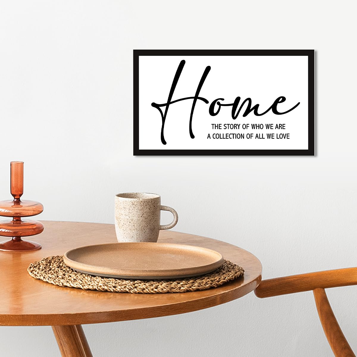 Home the Story of Who We are Sign Wooden Box Desk Decor,Rustic Farmhouse House Wood Block Sign for Home Living Room Shelf Tabletop Decor 10'' x 6''