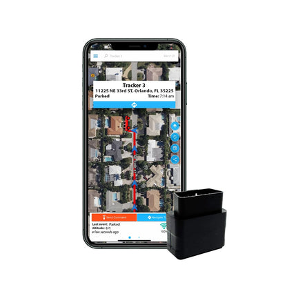 Optimus Plug-in GPS Tracker for Cars - Easy Installation - Harsh Driving Alerts - Reporting History and More - Extension Cable Included