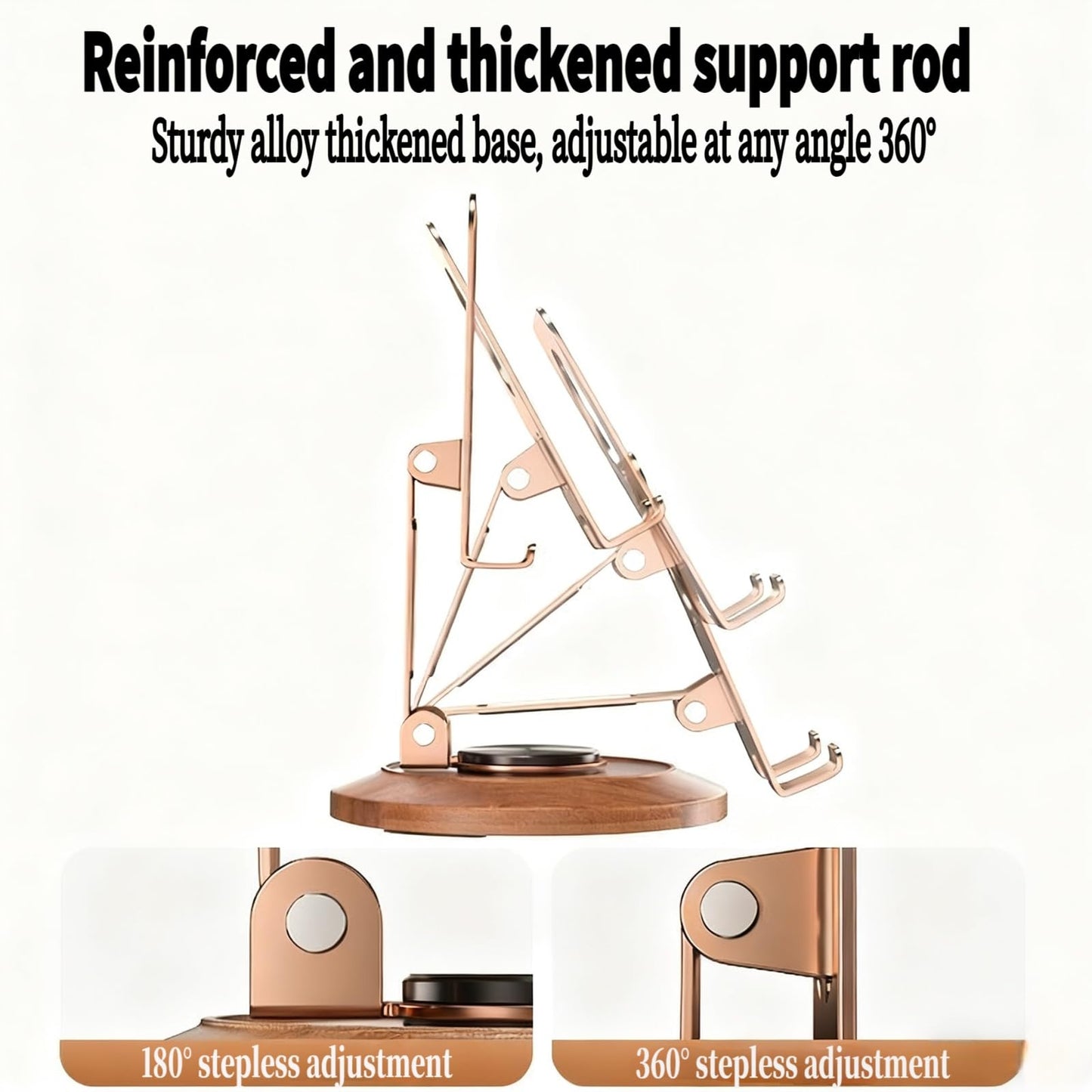 ZYEUNAGNB Adjustable Cell Phone Stand,360 Rotating Foldable Desktop Cellphone Stand with Anti-Slip Base Portable Phone Holder for iPhone 17 16 15 14 13 Pro Max, All Smart Phones, iPad
