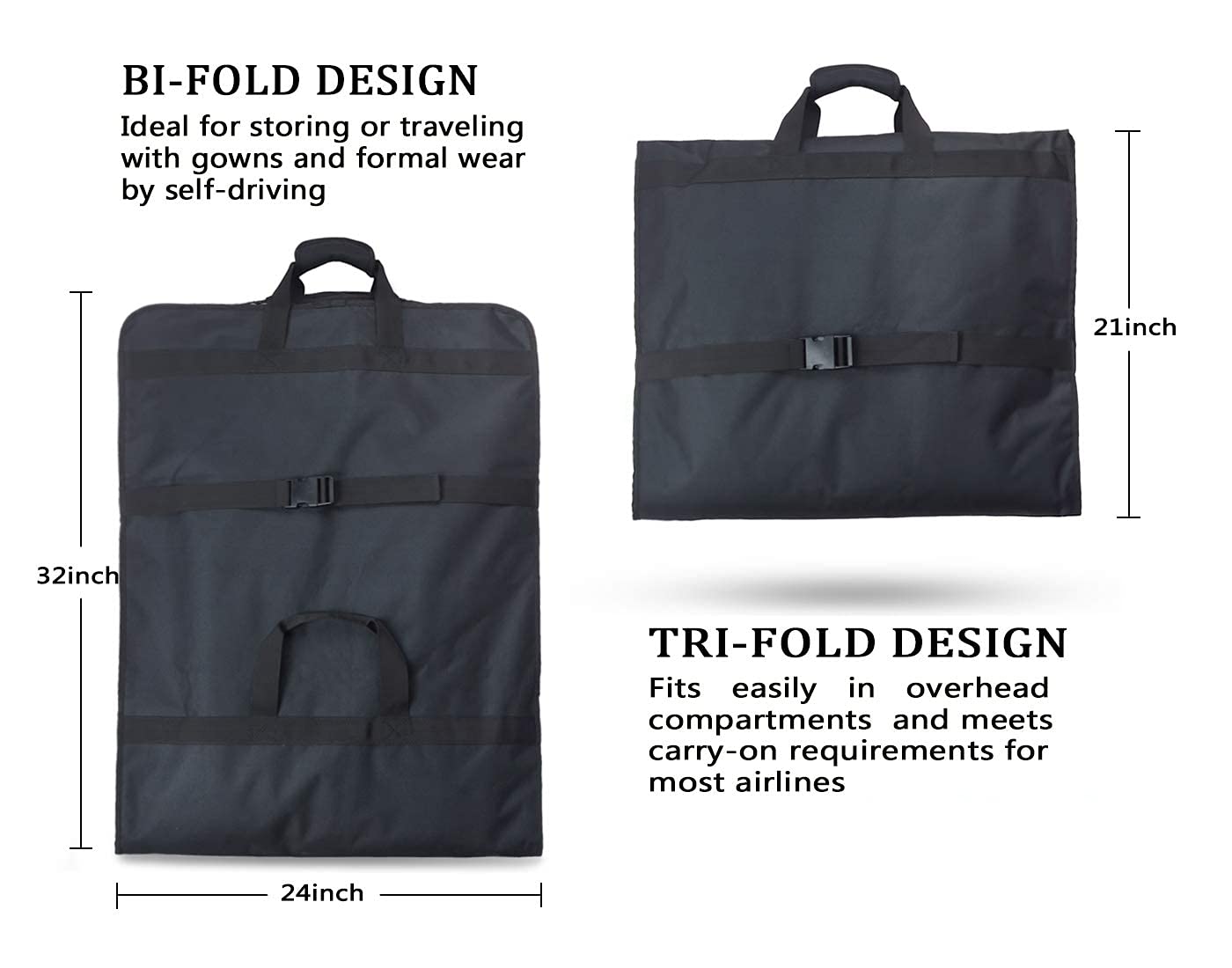 GYSSIEN 52'' Extra Long Dress Garment Bag, Premium & Breathable Tear-resistant Hanging Suit Cover for Travel and Storage
