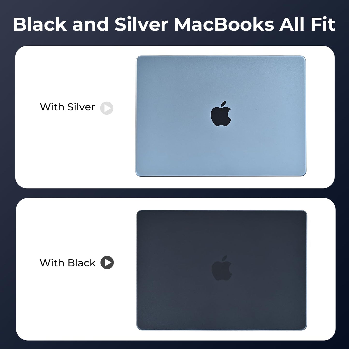 BlueSwan Matte Case for MacBook Pro 14 M5 M4 M3 M2 M1 Pro/Max 2026-2021, Compatible A3426 A3427 A3434 A3401 A3112 A2992 A2918 A2779 A2442, Hard Shell Protective Cover, Matte Midnight