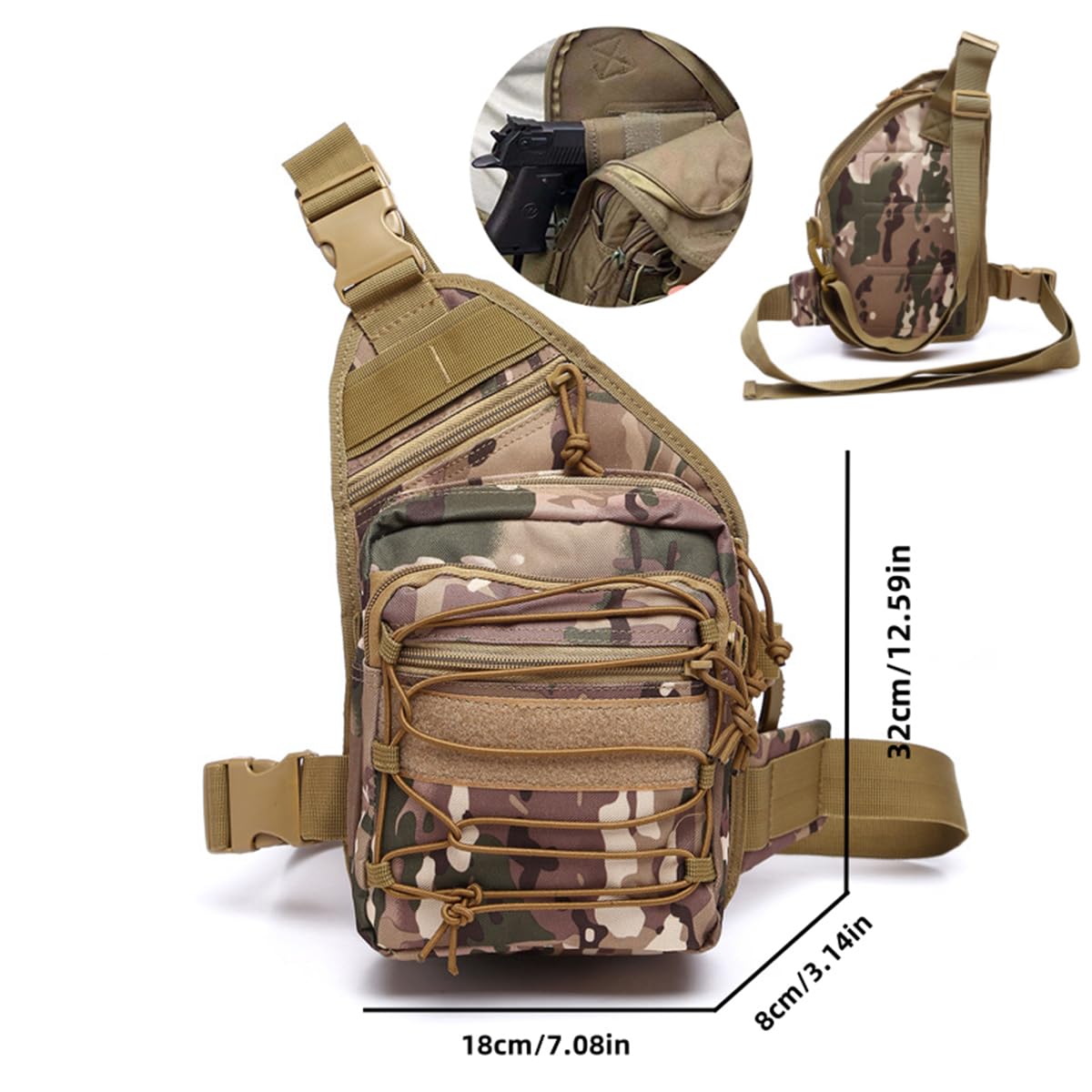 RELITRK Tactical Backpack,Small Backpack and Sling Bag for Men,Crossbody Bag Men,Military Rucksack.
